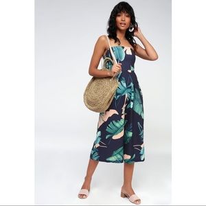Lulus tropical palm leaf jump suit XS brand new